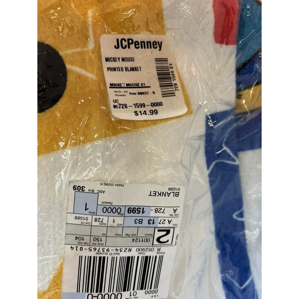 new Vintage blanket Mickey For Kids Snoozin Blanket Twin Full 72x90 Disney 80s